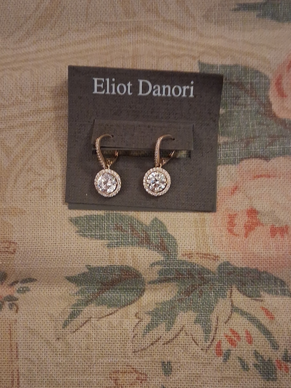 Eliot Danori Rose Gold Tone Crystal Halo Drop Earrings